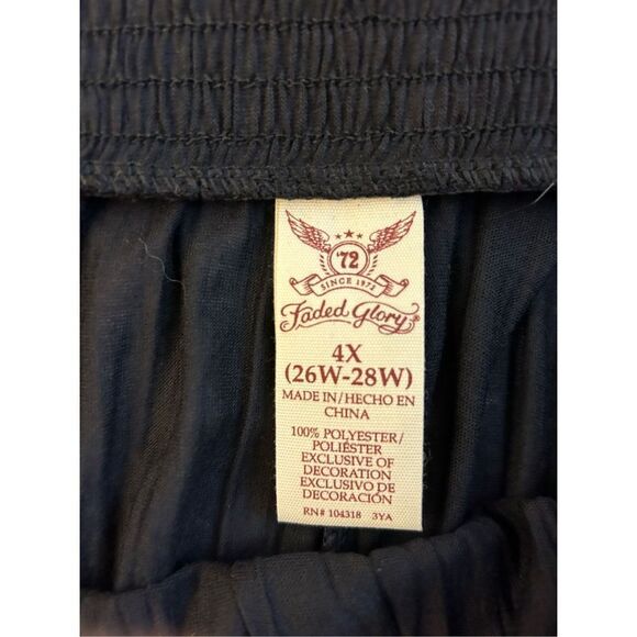 Faded Glory Black maxi elastic 4x (26w-28w) skirt rn#104318 nwot - Picture 4 of 5